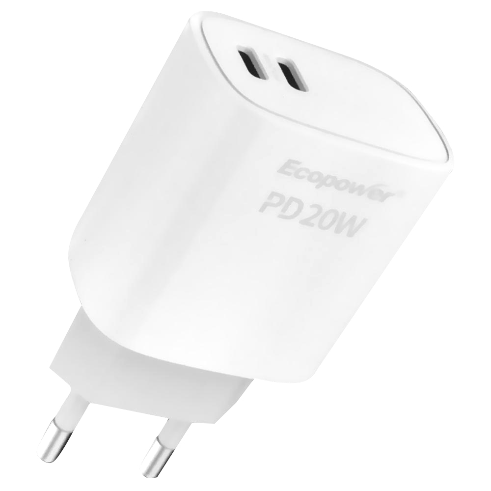 Carregador Tomada Ecopower EP-7026 2 Type-C - Branco