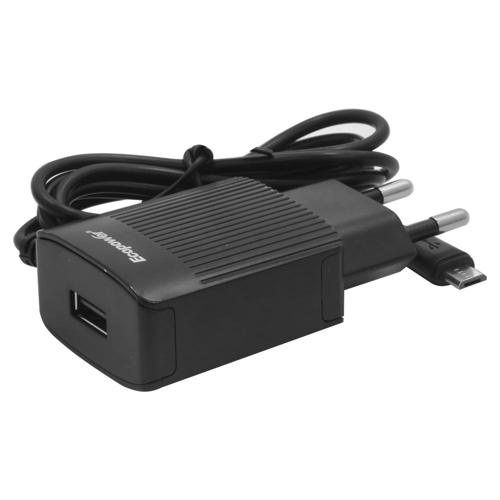 Carregador Tomada Ecopower EP-7055 USB / Micro USB - Preto