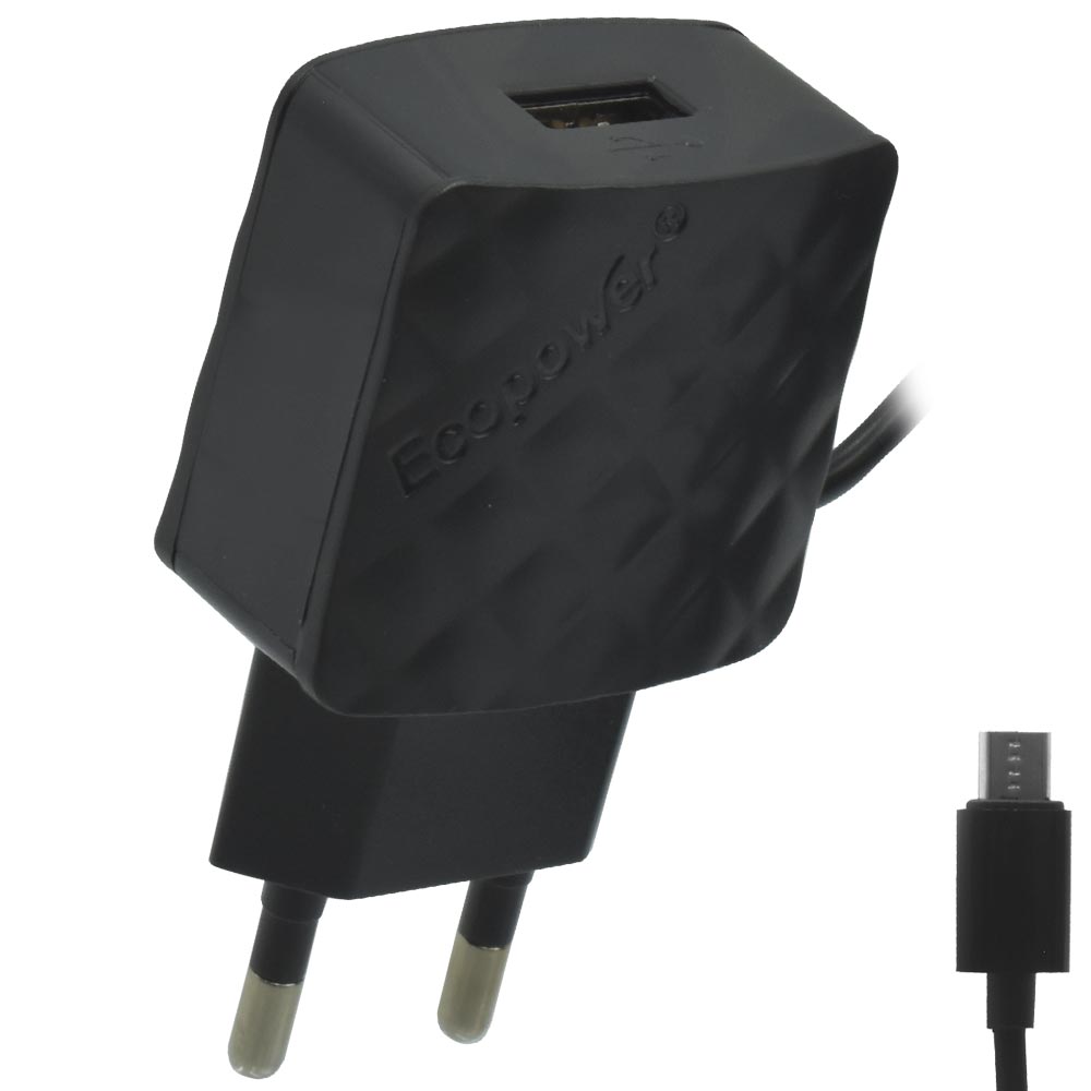 Carregador Tomada Ecopower EP-7070 USB / Micro USB - Preto