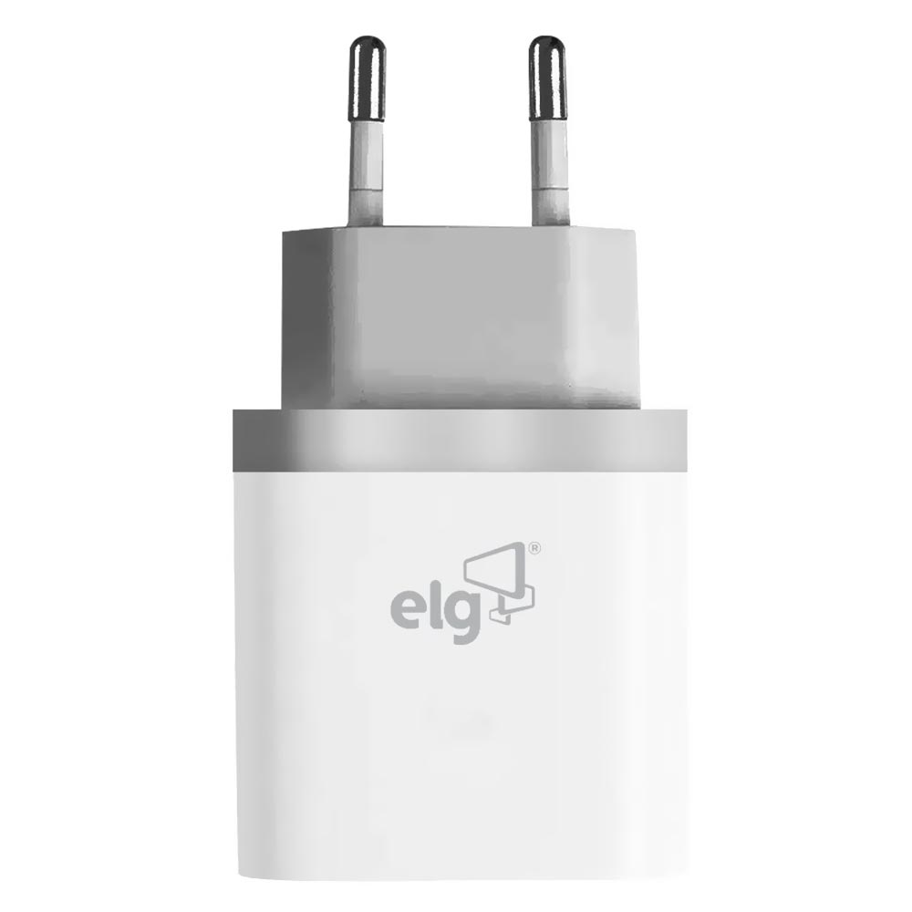 Carregador Tomada Elg WC3S 3 USB - Branco / Cinza