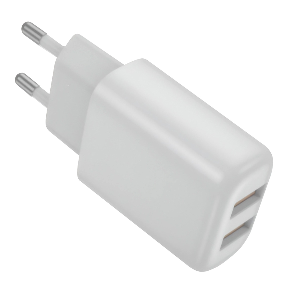 Carregador Tomada HYE EUC02C 2.4A Max / 2 USB - Branco + Cabo USB / USB-C