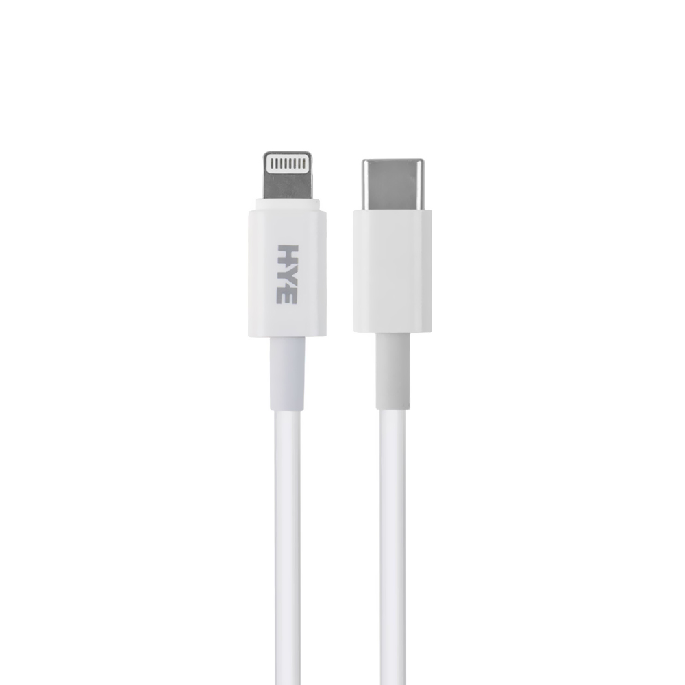 Carregador Tomada HYE HYEC43L USB-C / 30W - Branco + Cabo USB-C / Lightning
