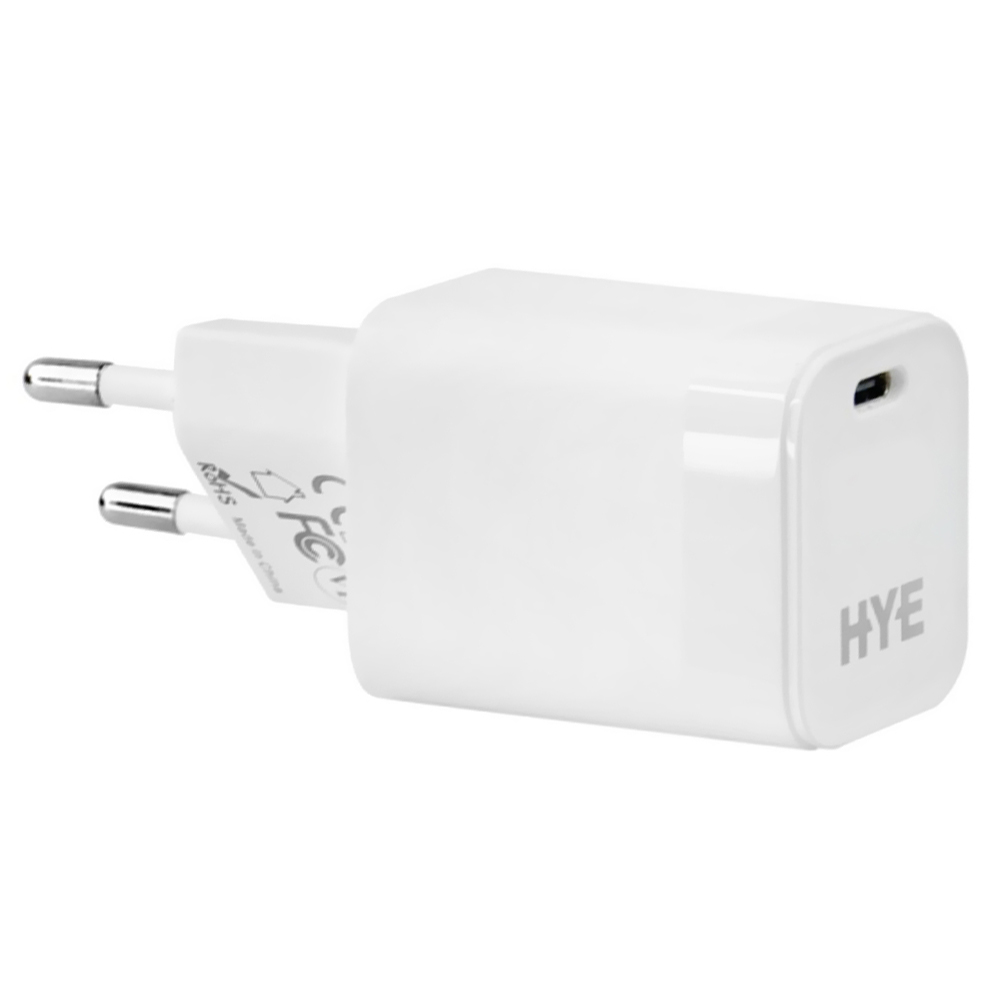 Carregador Tomada HYE HYEC43L USB-C / 30W - Branco + Cabo USB-C / Lightning