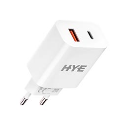Carregador Tomada HYE HYEC9+ USB 3.0 / Type-C / 20W - Branco