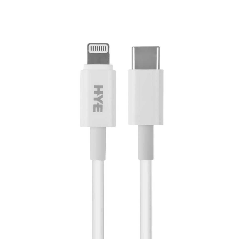 Carregador Tomada HYE HYEC9L+ USB 3.0 / USB-C / 20W - Branco + Cabo USB-C / Lighning