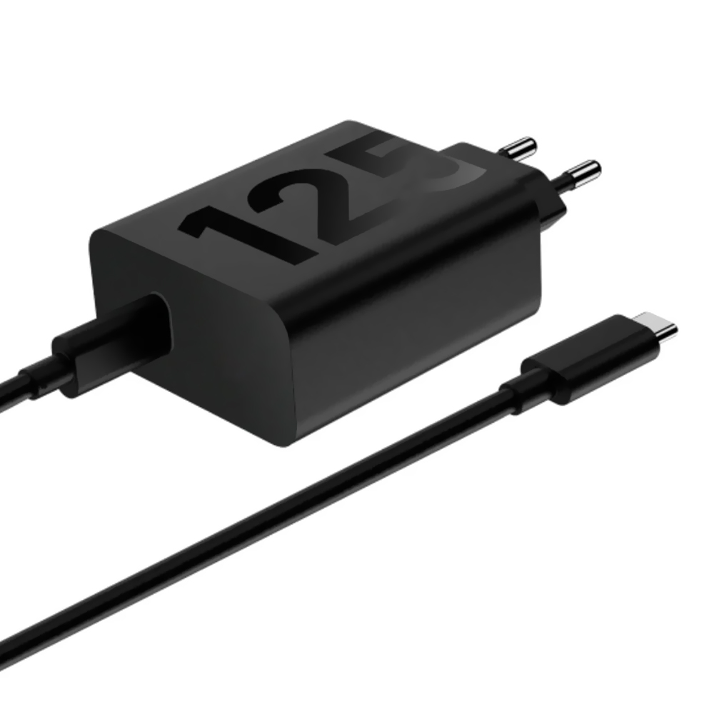 Carregador Tomada Motorola M-510 USB-C / 125W - Preto + Cabo USB-C / USB-C