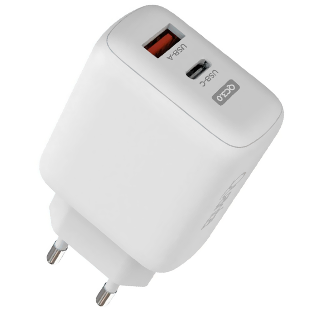 Carregador Tomada Quanta QTCCR45 USB / USB-C / 45W - Branco