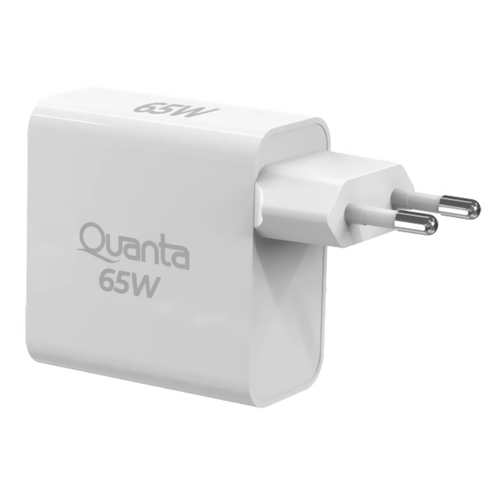 Carregador Tomada Quanta QTCRP65 USB / USB-C / 65W - Branco