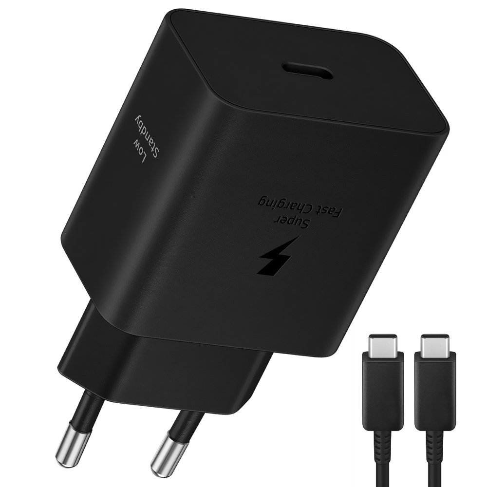 Carregador Tomada Samsung EP-T4511XBEGWW USB-C / 45W - Preto + Cabo USB-C