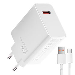 Carregador Tomada Xiaomi DY-12-EH USB / 67W - Branco + Cabo Type-C / USB