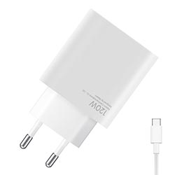 Carregador Tomada Xiaomi MDY-13-EE + Cabo Type-C / USB / 120W - Branco
