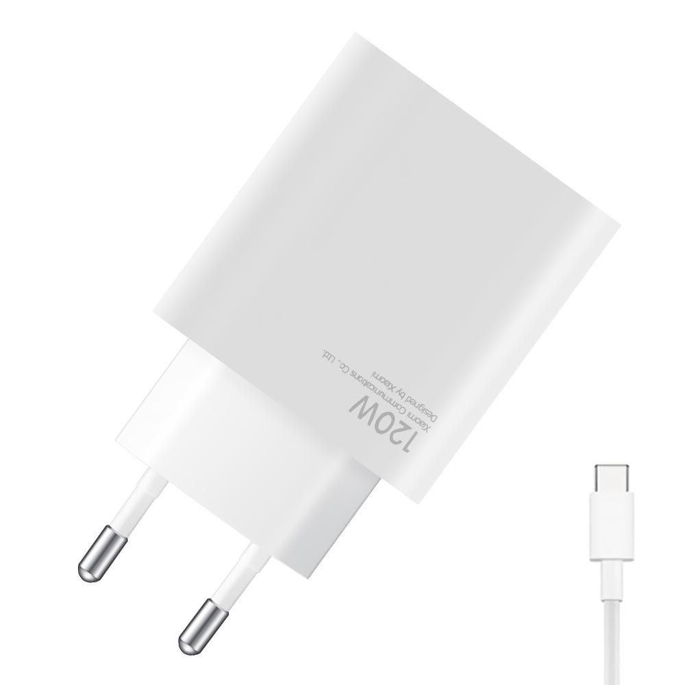 Carregador Tomada Xiaomi MDY-13-EE + Cabo Type-C / USB / 120W - Branco