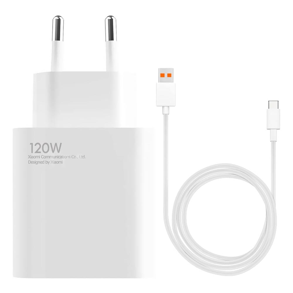 Carregador Tomada Xiaomi MDY-13-EE + Cabo Type-C / USB / 120W - Branco