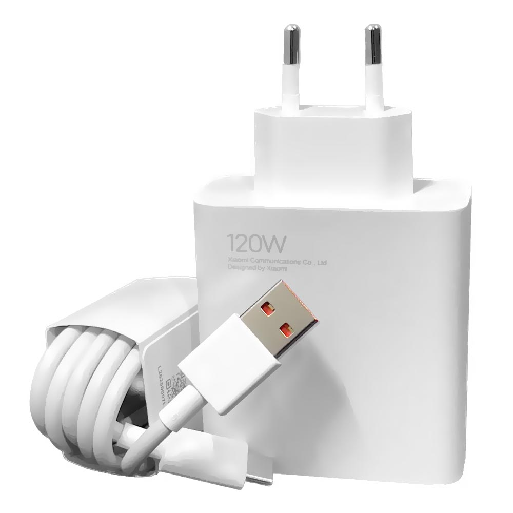Carregador Tomada Xiaomi MDY-13-EE + Cabo Type-C / USB / 120W - Branco