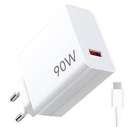 Carregador Tomada Xiaomi MDY-15-EK USB / 90W - Branco + Cabo USB / USB-C