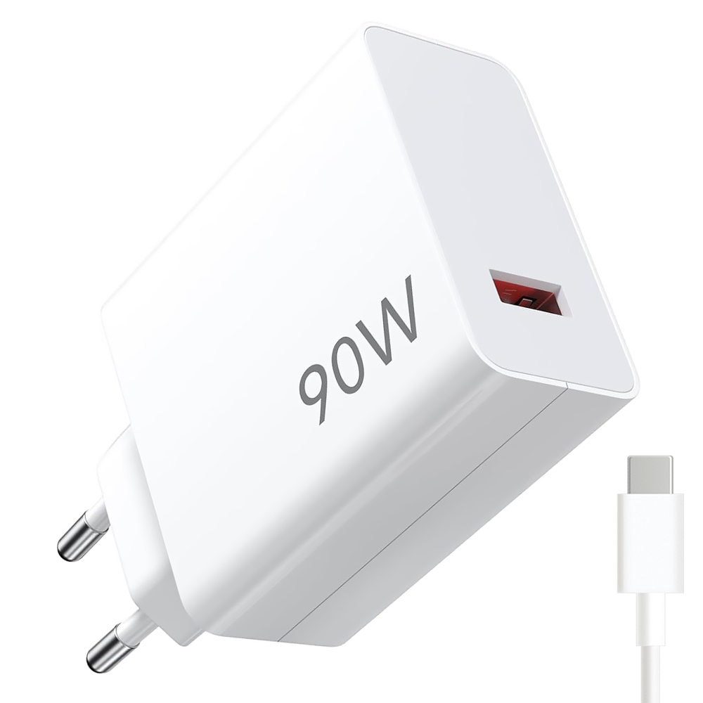 Carregador Tomada Xiaomi MDY-15-EK USB / 90W - Branco + Cabo USB / USB-C