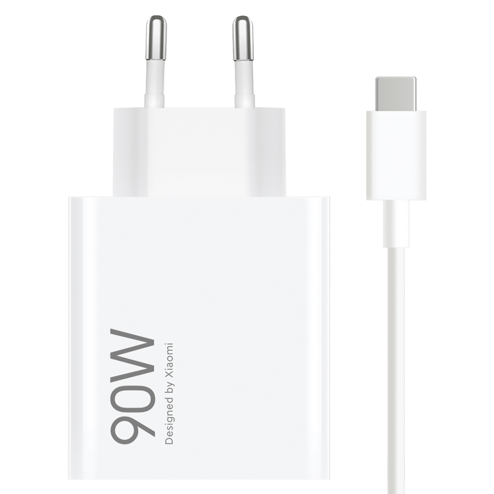 Carregador Tomada Xiaomi MDY-15-EK USB / 90W - Branco + Cabo USB / USB-C