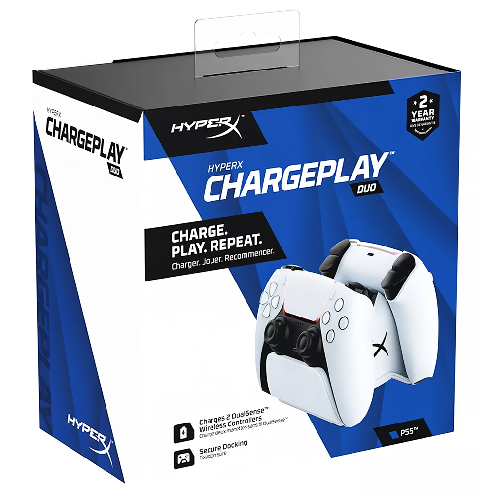 Estação de Carregamento Hyperx 51P68AA Chargeplay Duo para Controle PS5 - Branco
