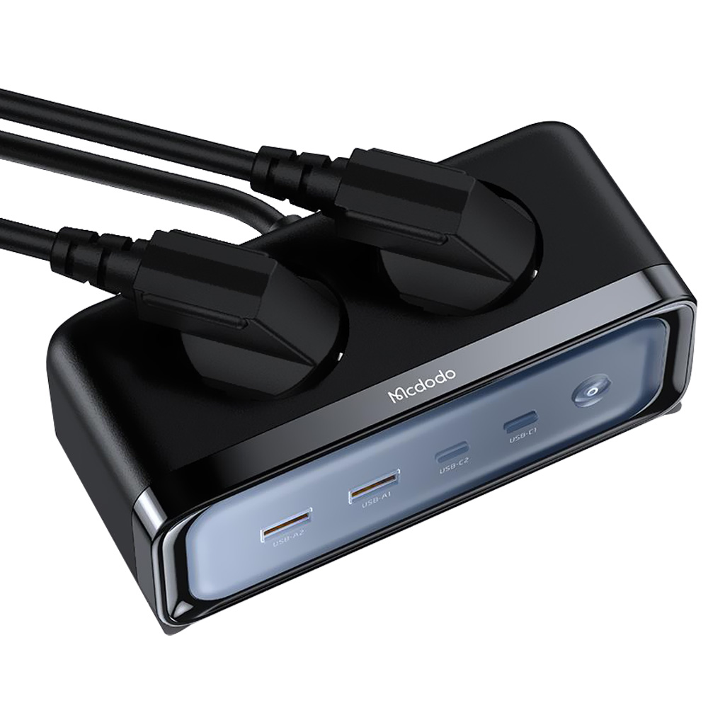 Estação de Carregamento Mcdodo CH-4610 70W / 2 USB 3.0 / 2 Type-C / 2 Tomadas Europeu / Bivolt - Preto (6 em 1)