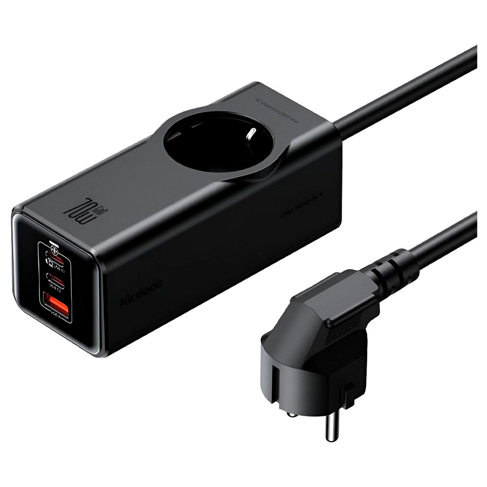 Estação de Carregamento Mcdodo CH-4620 70W / USB 3.0 / 2 Type-C / Tomada Europeu / 220V - Preto