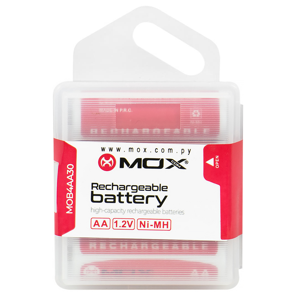 Pilha Recarregável Mox MOB4AA30 3000MAH AA - Kit com 4