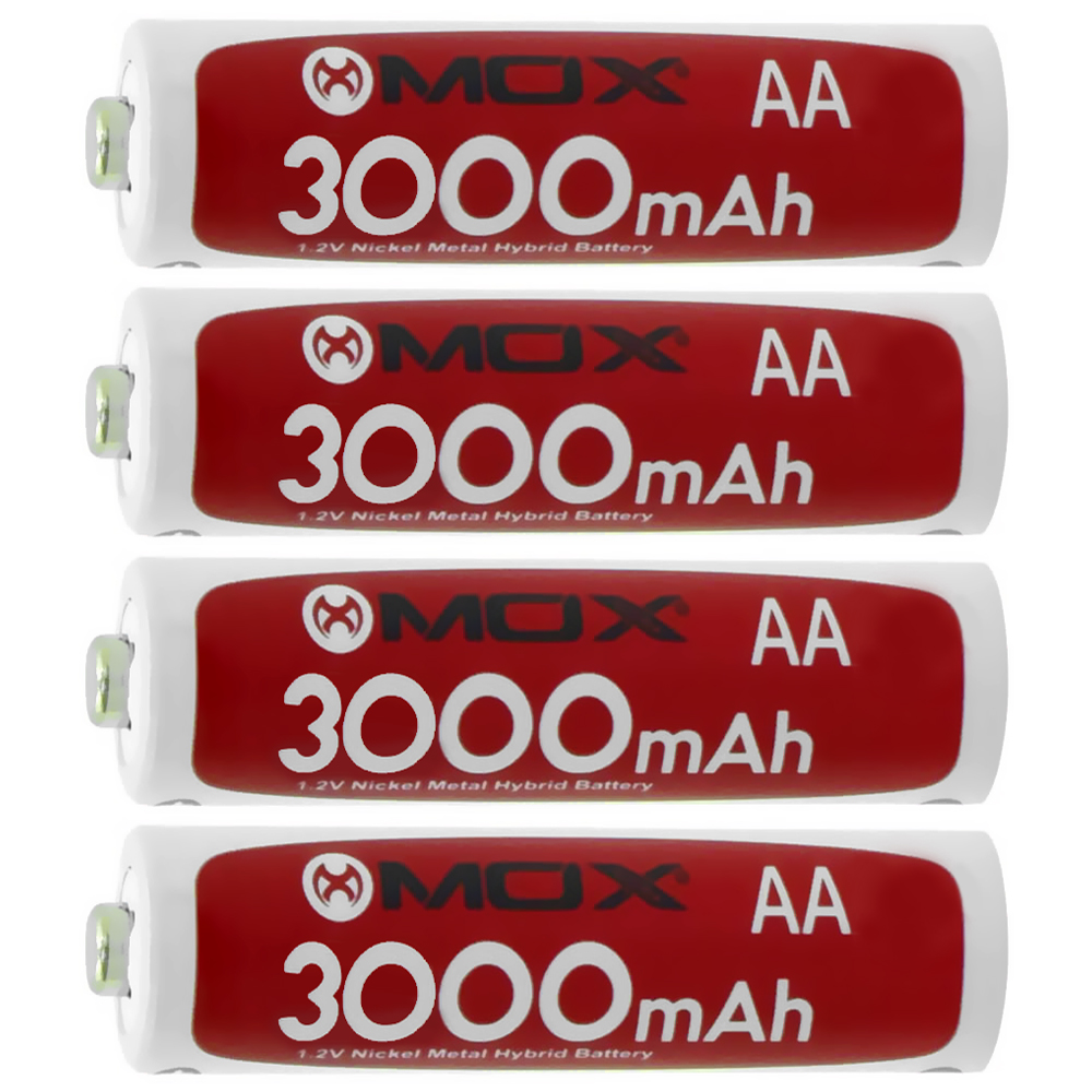 Pilha Recarregável Mox MOB4AA30 3000MAH AA - Kit com 4
