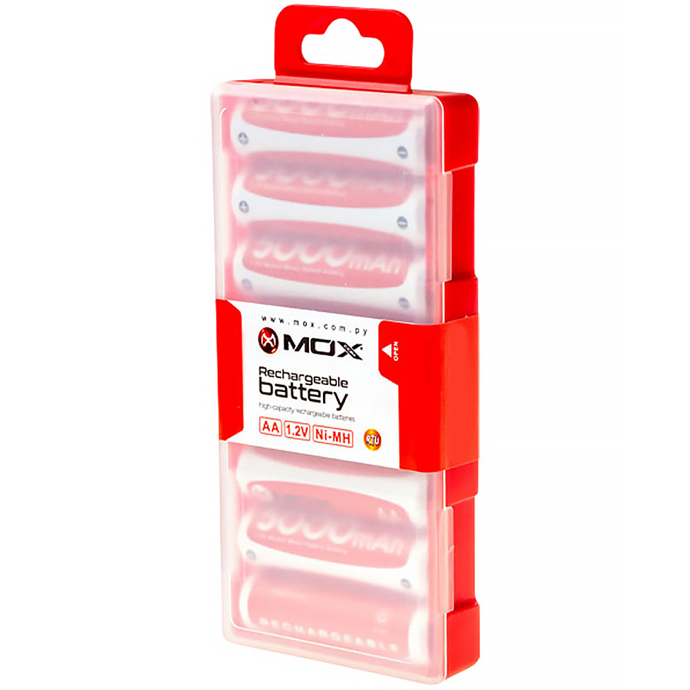 Pilha Recarregável Mox MOB8AA30 3000MAH AA - Kit com 8
