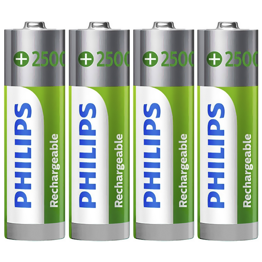 Pilhas Recarregável Philips AA com 4 Pilhas / 2500MAH - R6B4RTU25/97