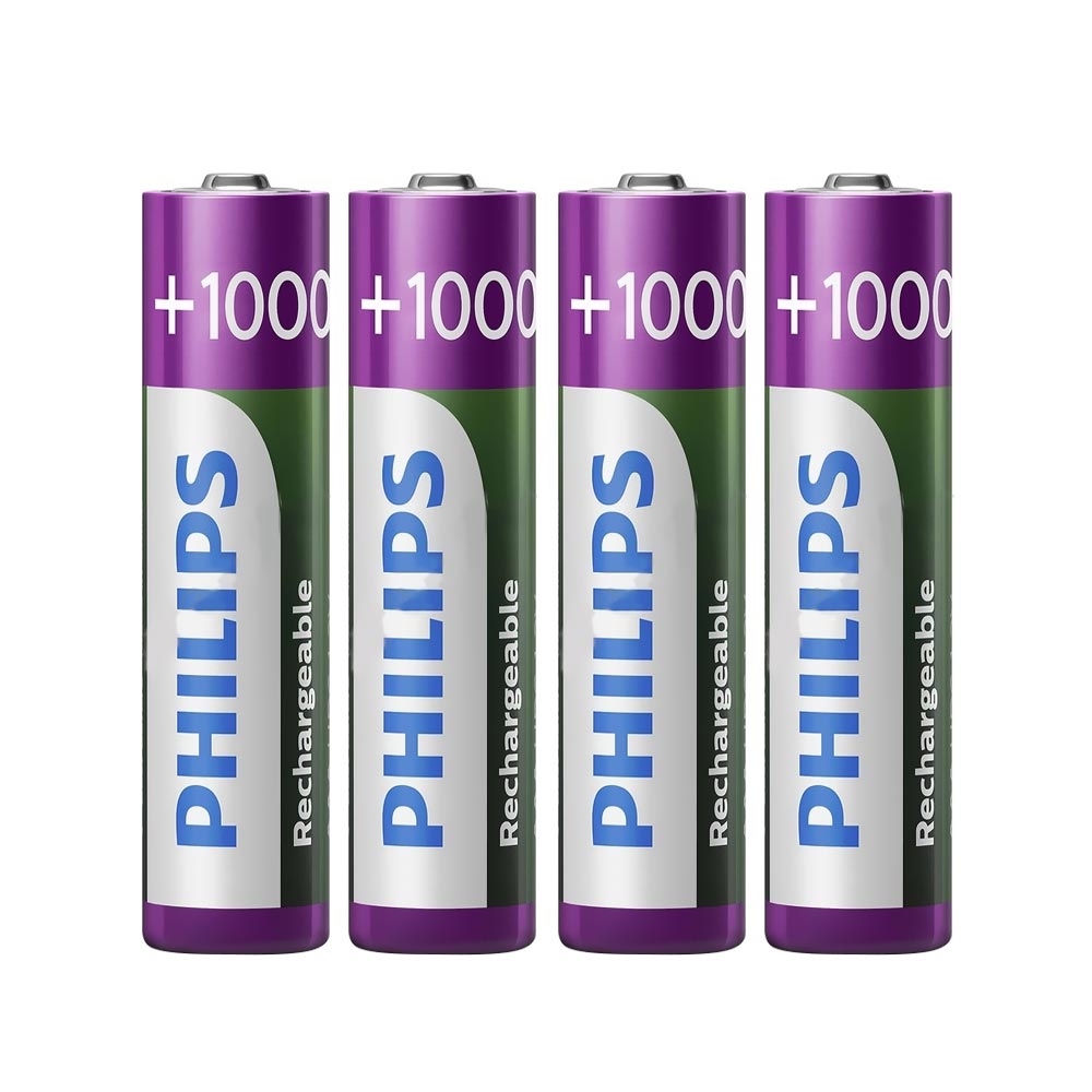 Pilhas Recarregável Philips AAA com 4 Pilhas / 1000MAH - R03B4RTU10/97