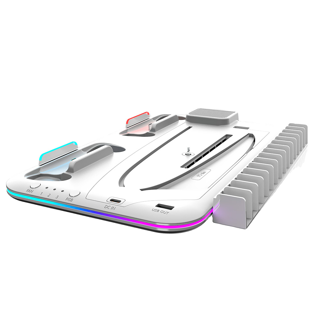Suporte de Refrigeração com Estacao de Carga KRAB KBD5PRO para PS5 / RGB - Branco