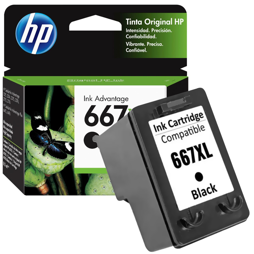 Cartucho de Tinta HP 3YM81AL 667XL - Preto