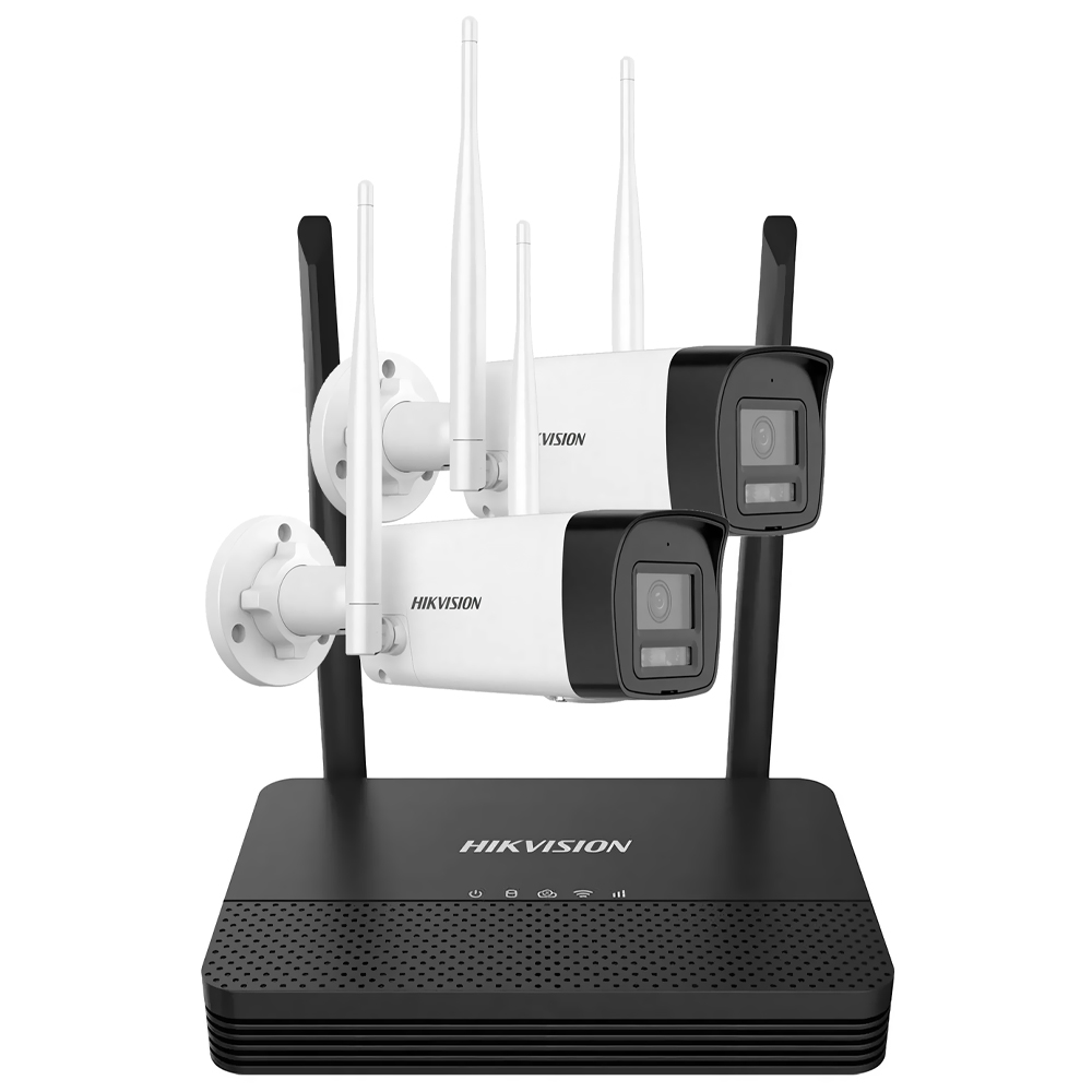 CCTV de Vigilância NVR Hikvision NKS422W0H Kit 4CH / 2 CAM / Wi-Fi 6 / LAN - Preto