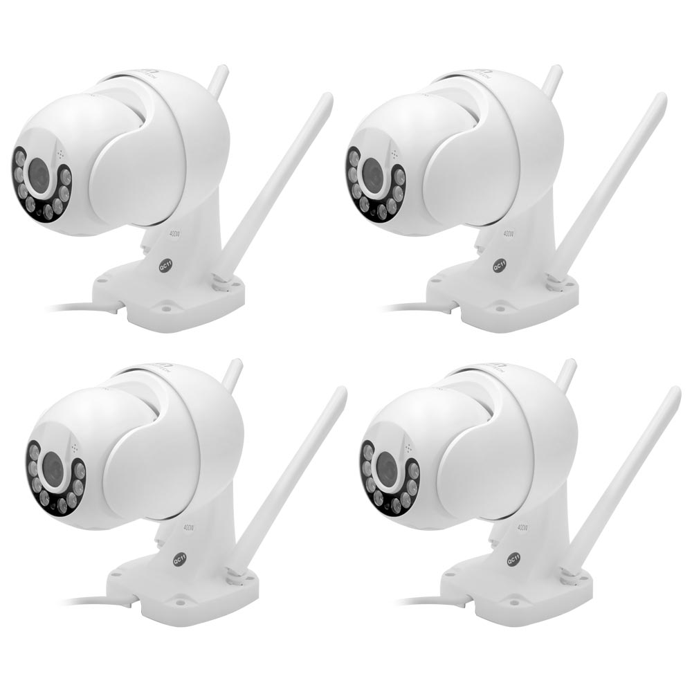 CCTV de Vigilância NVR Mannatech SWD1348 Kit Com 4 Câmeras IP Outdoor / 4CH / 1080P - Branco + Mouse