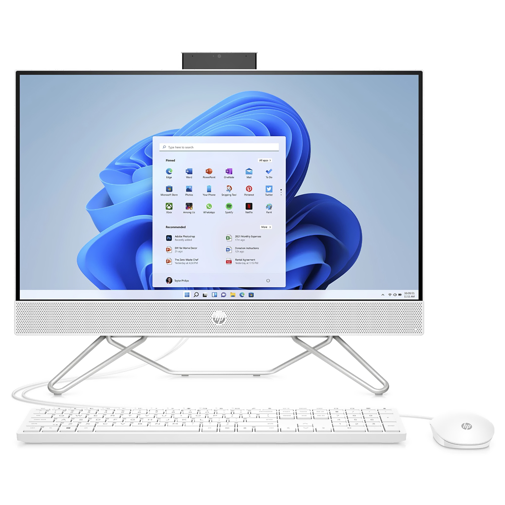 Desktop HP 24-CB0029 AMD Ryzen R5 5500U de 2.1GHz Tela Touch Screen Full HD 23.8" / 8GB de RAM / 512GB SSD - Branco
