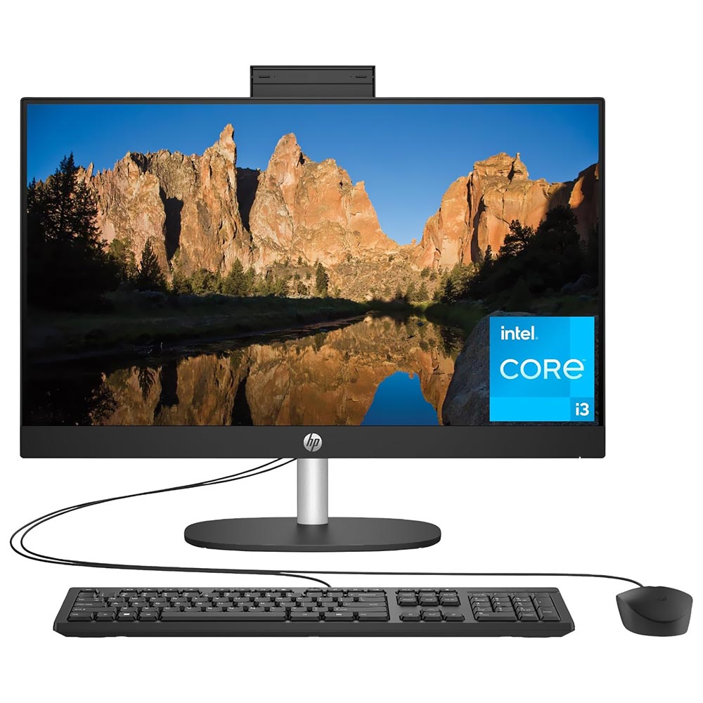 Desktop HP 24-CR0030 Intel Core i3 N300 de 3.8GHz Tela Full HD 23.8" / 8GB de RAM / 256GB - Preto