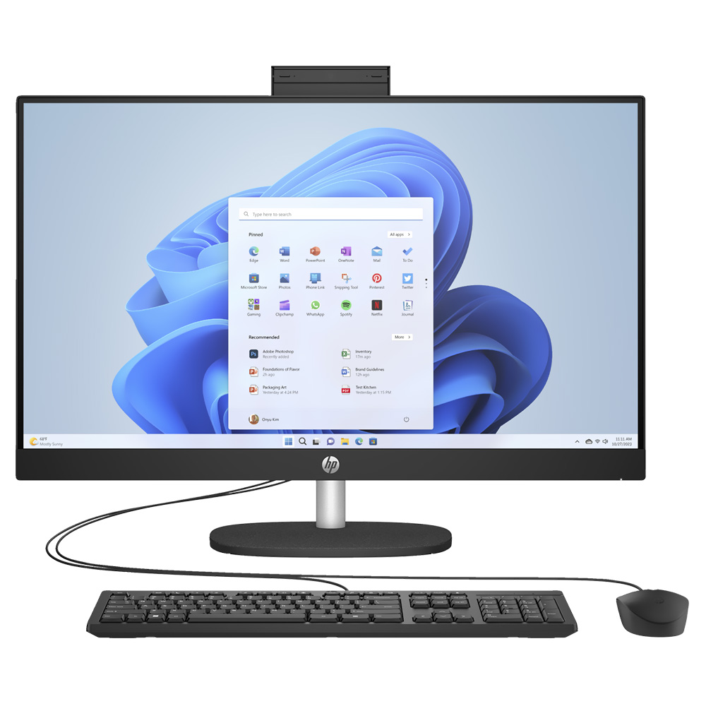 Desktop HP All In One 27-CR000 Intel Core i7 1355U de 1.7GHz Tela 27" / 8GB de RAM / 1TB SSD - Preto