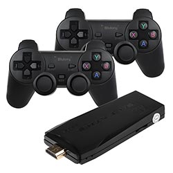 Console Blulory Game Stick Lite 4K - Preto + 2 Controles Wireless (10000 Jogos)