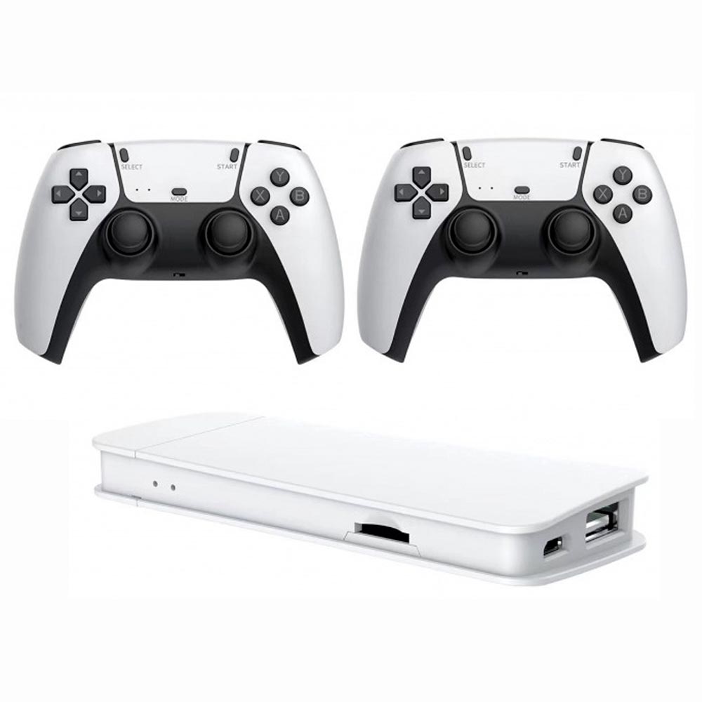 Console Blulory Game Stick M15 Pro 4K 3D 64GB - Branco + 2 Controles Wireless (Com 647 Jogos)