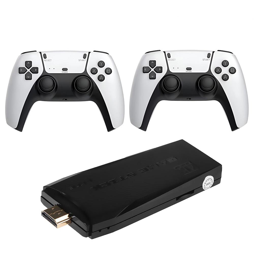 Console Game Stick Lite 4K XYJ-1519 - Preto + 2 Controles (Com 10000 Jogos)