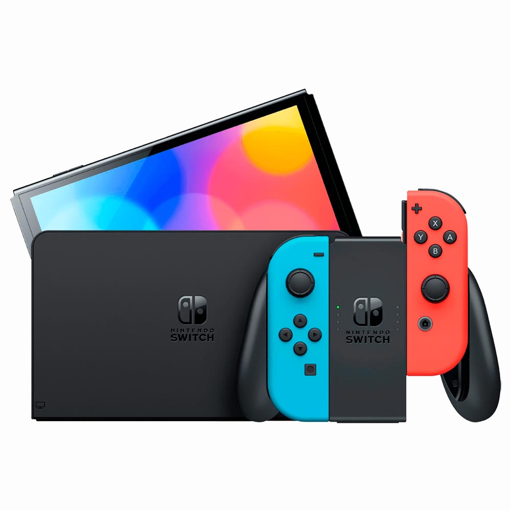 Console Nintendo Switch 64GB - Oled Azul / Vermelho Neon (HEG-S-KABAA)