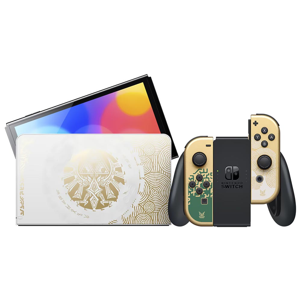 Console Nintendo Switch 64GB Oled The Legend Of Zelda - Branco / Dourado (HEG-S-KDAAA) (Japonês)
