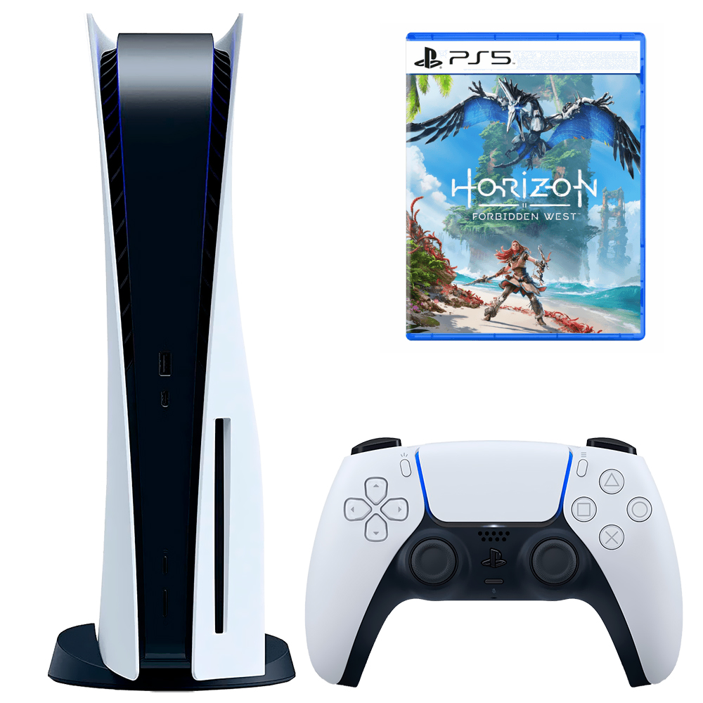 Console Sony Playstation 5 CFI-1115A 825GB / 8K / Bivolt - Branco + Jogo Horizon Forbidden