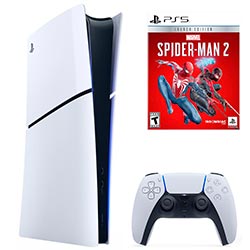 Console Sony Playstation 5 Slim CFI-2015 B01X 1TB / 8K / 4K / Digital Edition / Bivolt - Branco + Jogo Marvel Spiderman 2