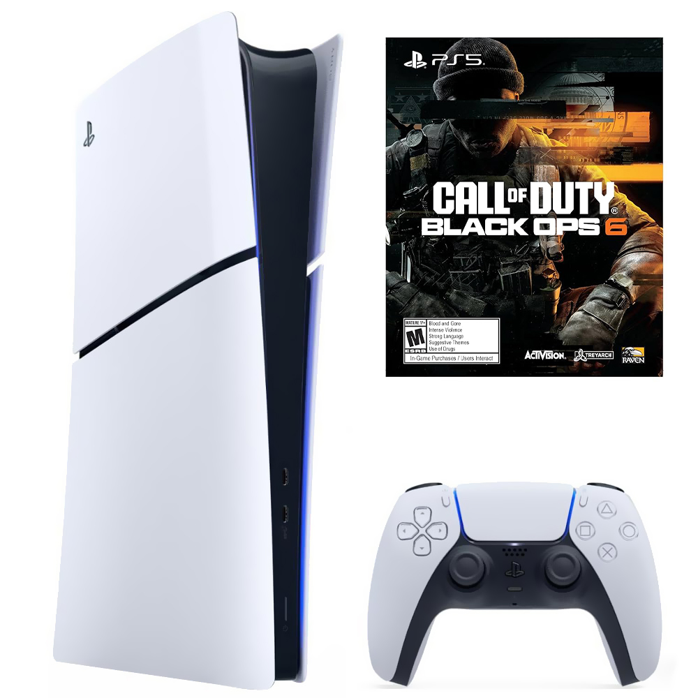 Console Sony PlayStation 5 Slim CFI-2015 B01X 1TB / Digital Edition / Bivolt - Branco + Jogo Call of Duty Black Ops 6 (Americano)