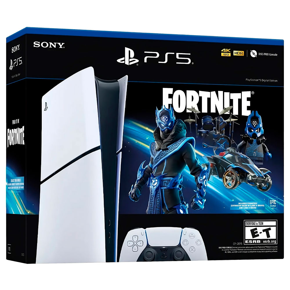 Console Sony PlayStation 5 Slim CFI-2015 B01X 1TB / Digital Edition / Bivolt - Branco + Jogo Fortnite Cobalt Star