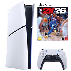 Console Sony PlayStation 5 Slim CFI-2015 B01X 1TB / Digital Edition / Bivolt - Branco + Jogo NBA 2K26 (Americano)