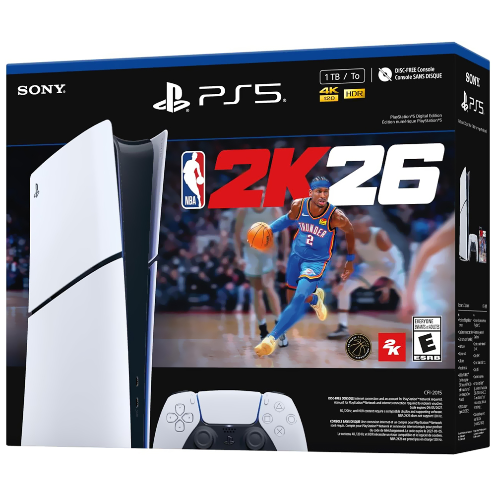 Console Sony PlayStation 5 Slim CFI-2015 B01X 1TB / Digital Edition / Bivolt - Branco + Jogo NBA 2K26 (Americano)
