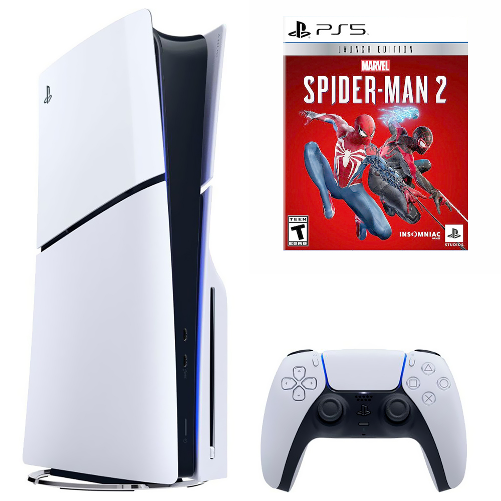 Console Sony PlayStation 5 Slim CFI-2015A 1TB / 8K / 4K / Bivolt - Branco + Jogo Marvel Spiderman 2