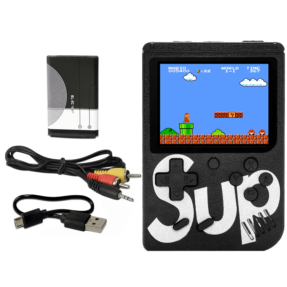 CONSOLE SUP GAME BOX PLUS C/ 400 JOGOS PRETO  