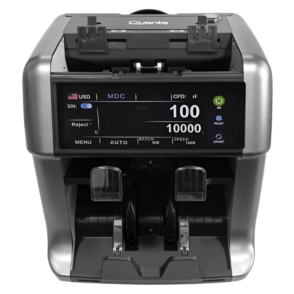 Máquina de Contar Dinheiro Quanta QTCDD30 2LCD / Bivolt - Cinza